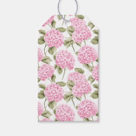 南部のピンクの紫陽花 ギフトタグ (正面)