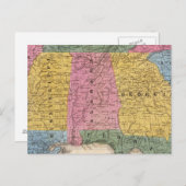 南部の州の地図 ポストカード (正面/裏面)
