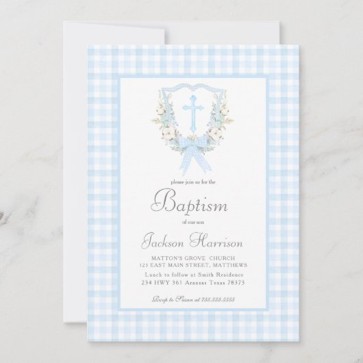 南部バプテスマ招待状、ボーイバプテスマ 招待状 (正面)