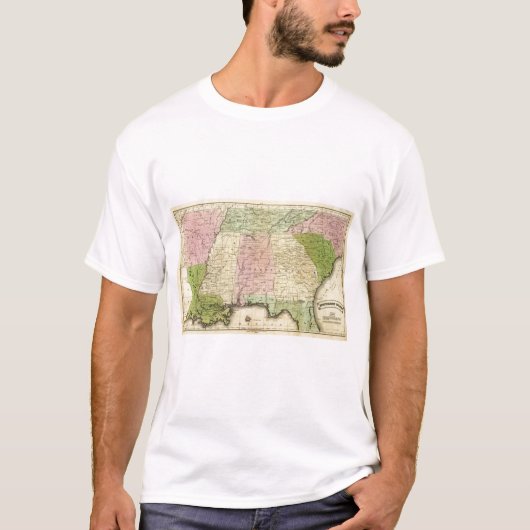 南部諸州のOlneyの地図 Tシャツ (正面)