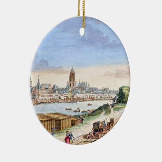 南(プリントに直面するブランクフルトの町の眺め セラミックオーナメント (右)
