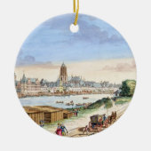 南(プリントに直面するブランクフルトの町の眺め セラミックオーナメント (正面)