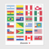 南・北アメリカ国旗 シール (シート)