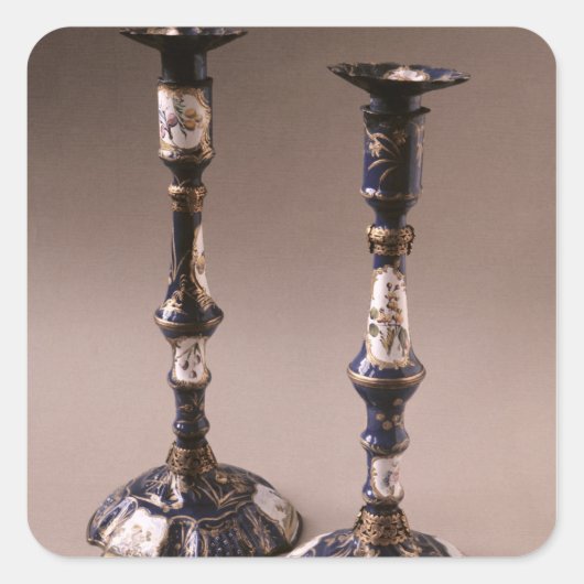 南(犬)スタッフォードの燭台のペア, c.1765 スクエアシール (正面)
