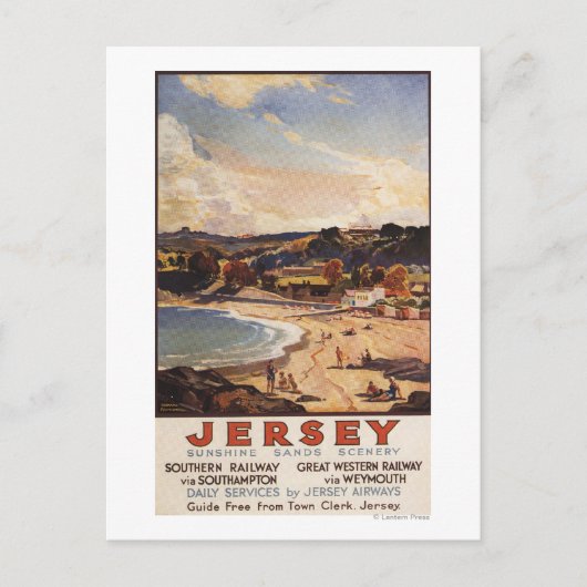 南/西素晴らし鉄道ビーチシーン ポストカード (正面)