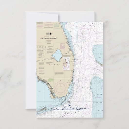 南#Florida#Nautical #Wedding 出欠カード (裏面)