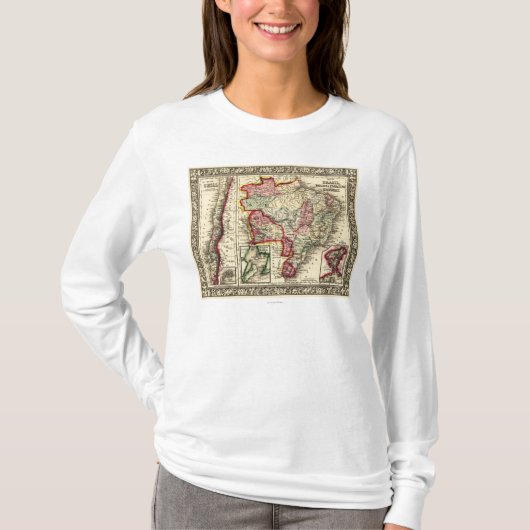 南AmericaPanoramic MapSouthアメリカ2 Tシャツ (正面)