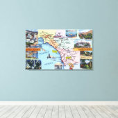 南CAロマンチック高速道路のロードマップ キャンバスプリント (インサイチュ (ウッドフロア))