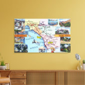 南CAロマンチック高速道路のロードマップ キャンバスプリント (インサイチュ (リビング))