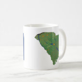 南Carolinianの旗 + 地図のマグ コーヒーマグカップ (正面右)