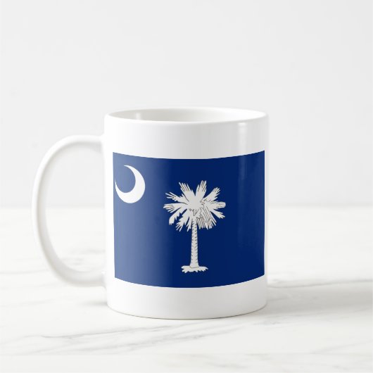 南Carolinianの旗 + 地図のマグ コーヒーマグカップ (左)