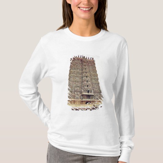 南gopuramの切り分けられた外面の眺め tシャツ (正面)