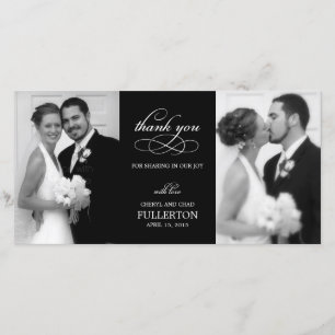 単かわいらしに結婚感謝の写真カード サンキューカード