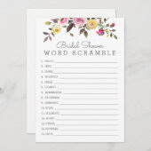 単かわいらし語スクランブルシャワーゲームカード 招待状 (正面/裏面)