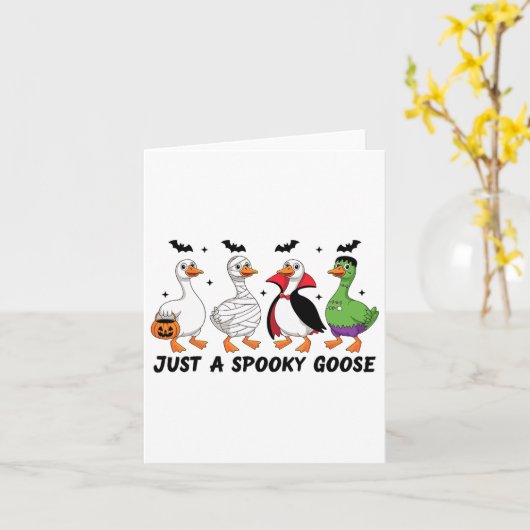 単なるガ不気味ースの面白いハロウィーンの衣装の動物 カード (黄色い花)