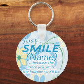 単なるスマイル名の追加 キーホルダー (正面)