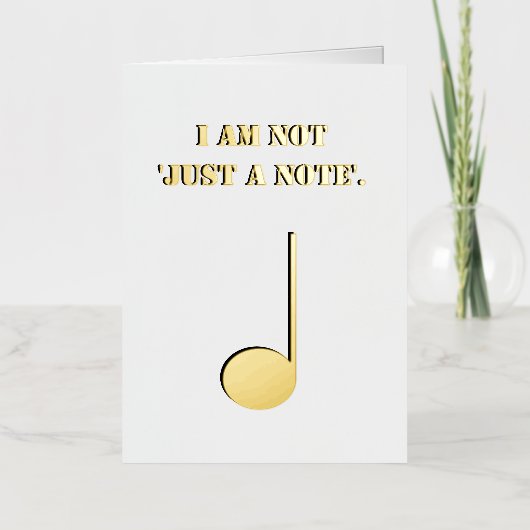 単なるノートPun音楽のテーマでユーモアのあるはない 箔グリーティングカード (正面)