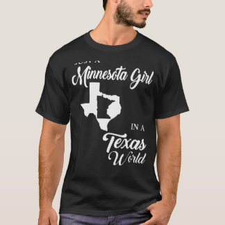 単なるミネソタ族の女の子でテキサス州の世界 Tシャツ