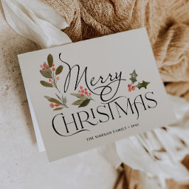 単なるメリークリスマスの折り畳みカード サンキューカード