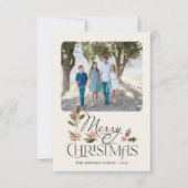 単なるメリークリスマスフォトカード サンキューカード (正面)