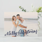 単なるメリークリスマスフルフォト |ネイビー カード (スタンド正面)