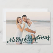 単なるメリークリスマスフルフォト |ハンターグリーン カード (正面)