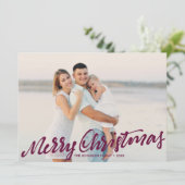 単なるメリークリスマスフルフォト |ワインレッド カード (スタンド正面)