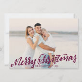 単なるメリークリスマスフルフォト |ワインレッド カード (正面)