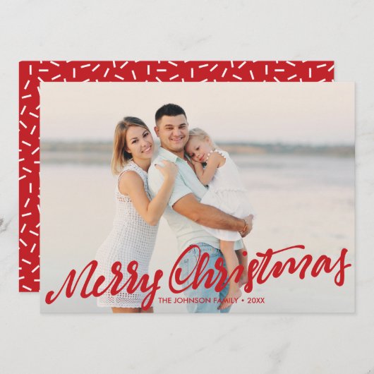 単なるメリークリスマスフルフォト |赤 カード (正面/裏面)