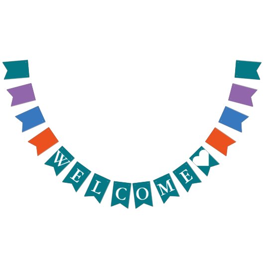 単なる色とテキスト:ようこそ バンティングフラッグ (全)