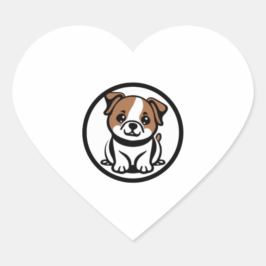 単にかわいいドッグコピー ハートシール (正面)