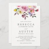 単にかわいらしフローラ結婚式招待状 招待状 (正面/裏面)