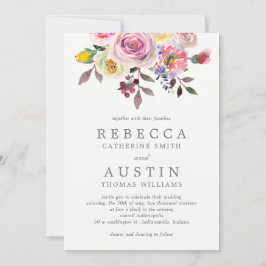 単にかわいらしフローラ結婚式招待状 招待状