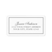 単にエレガントあなたのアドレスとの灰色の境界 ラベル (正面)