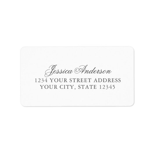 単にエレガントあなたの住所と浮気 ラベル (正面)