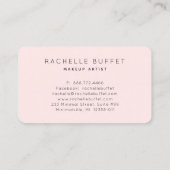 単にエレガントなピンクのメーキャップアーティスト 名刺 (裏面)