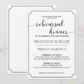 単にエレガントな書道のリハーサルの夕食 招待状 (正面/裏面)