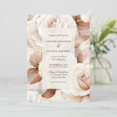 単にエレガントアイボリー&錆バラ結婚ズ 招待状 (スタンド正面)