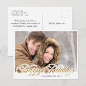 単にエレガントクリスマスの写真グリーティングホリデー ポストカード (正面/裏面)