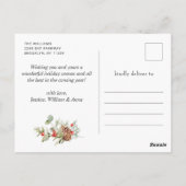 単にエレガントクリスマスの写真グリーティングホリデー ポストカード (裏面)