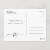 単にエレガントクリスマスの挨拶ハッピーホリデー ポストカード (裏面)