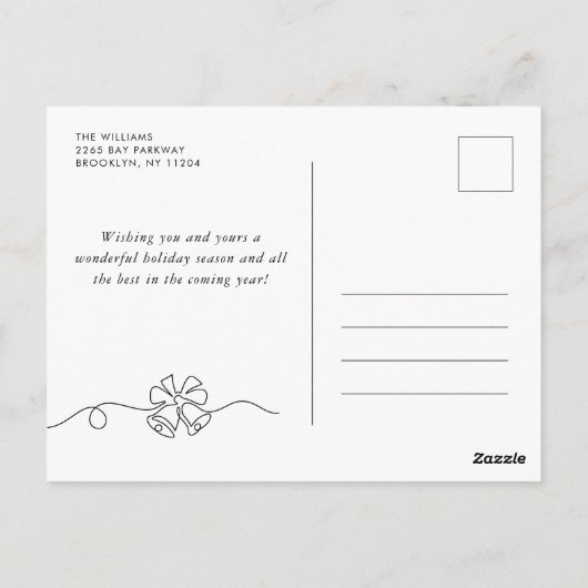 単にエレガントクリスマスの挨拶ハッピーホリデー ポストカード (裏面)