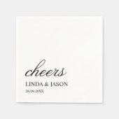単にエレガントタイポグラフィパーソナライズされた結婚の スタンダードカクテルナプキン (正面)