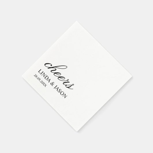 単にエレガントタイポグラフィパーソナライズされた結婚の スタンダードカクテルナプキン (角)