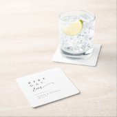 単にエレガントタイポグラフィモダン結婚の スクエアペーパーコースター (インサイチュ)