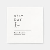 単にエレガントタイポグラフィモダン結婚の スタンダードカクテルナプキン (正面)