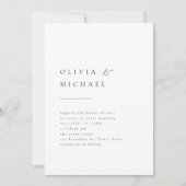 単にエレガントタイポグラフィモダン結婚の 招待状 (正面)