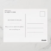 単にエレガントタイポグラフィ写真の日付を保存 箔招待状ポストカード (裏面)