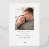 単にエレガントタイポグラフィ写真の日付を保存 箔招待状 (裏面)