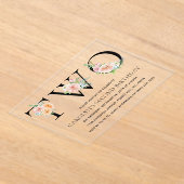 単にエレガントフローラ2番目の誕生日パーティー アクリル招待状 (レイダウン)